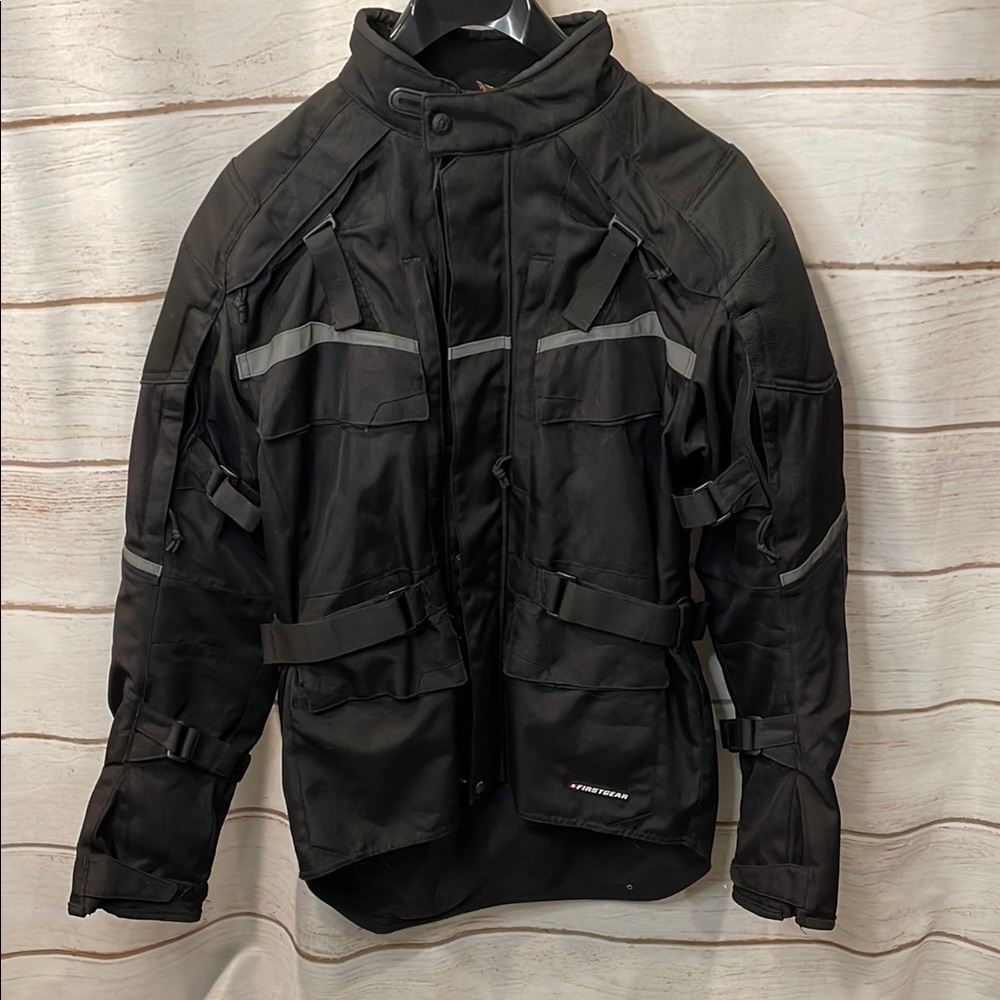 Motorcycle Jacket First Gear Jaunt T2 Mens Medium Tall Black Motorcross Large